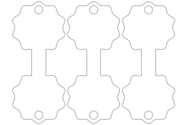 A Set of Four White Keychains with Round Holes
