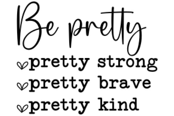 Inspirational Quote: Be Pretty, Strong, Brave, and Kind