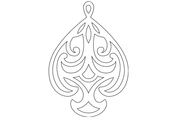 Stylized Artwork: A White Line Drawing of a Decorative Pattern