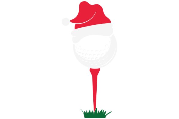 A Festive Christmas Decoration: A Golf Ball Hat with a Red Pole
