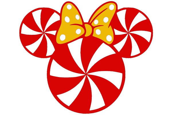 Minnie Mouse Head with Candy Canes and a Bow