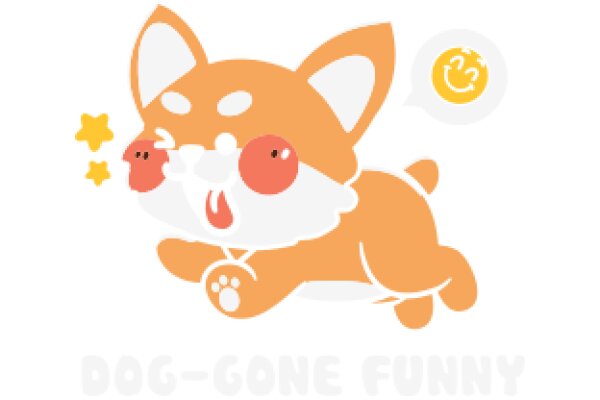 A Playful Scene of a Dog-like Creature and a Cat-like Creature in a Friendly Chat, with a Smiley Emoji and a Starburst Symbol Adding to the Fun.