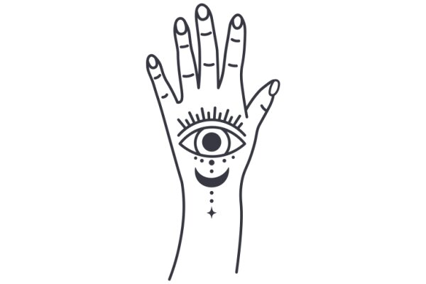 A Hand-Drawn Illustration of a Hand with an Eye