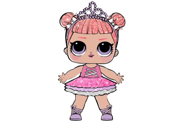 A Whimsical Princess: A Colorful Cartoon Character