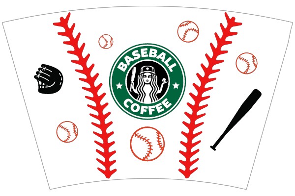 Starbucks Baseball Coffee Cup Artwork