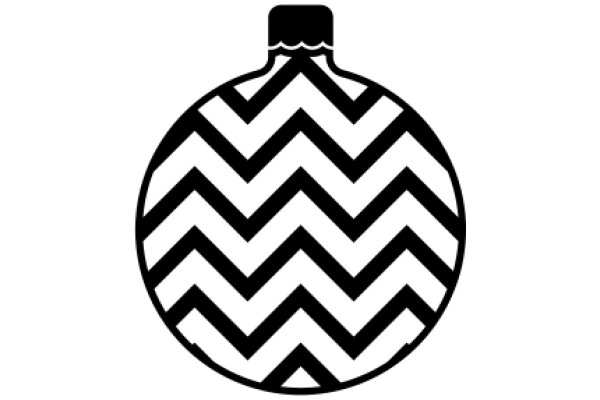 Stylized Christmas Ornament with Chevron Pattern