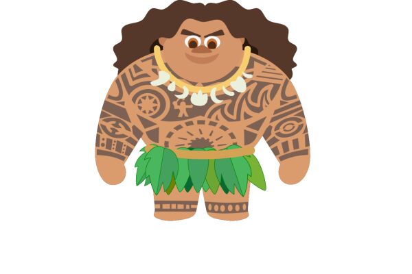 A Hawaiian-themed cartoon character, ready to bring a touch of aloha to any occasion.