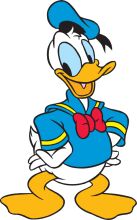 Disney's Iconic Duck, Dressed in a Blue Shirt and Hat, Ready for Adventure!