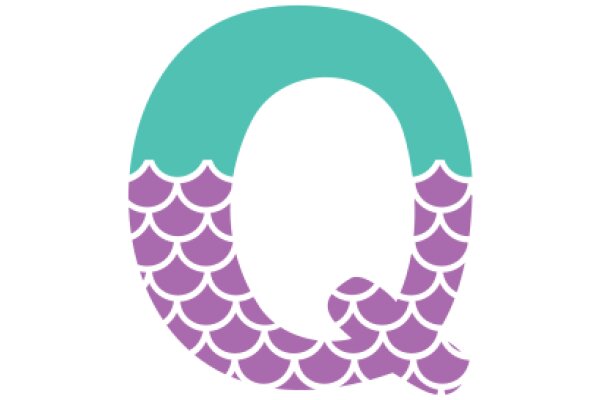 Stylized Letter Q with a Purple and Green Design