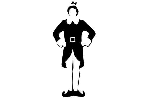Silhouette of a Person in a Festive Costume
