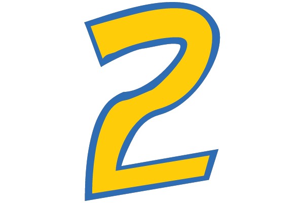 Bold Yellow Number 2