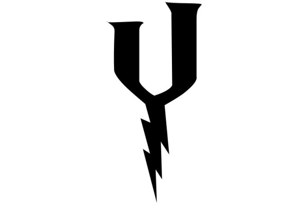Stylized Logo of a Letter U with a Lightning Bolt Design