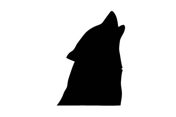 Silhouette of a Wolf Howling