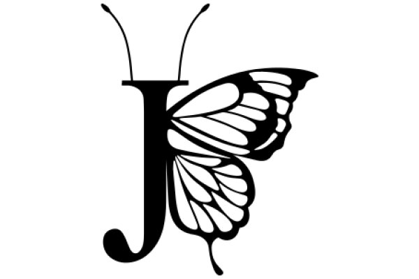 Stylized Butterfly Logo with Letter 'J'