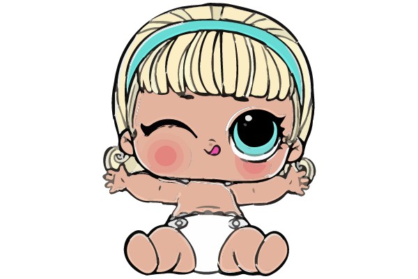 Blond Hair Winking Doll