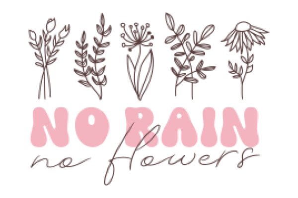 A Collection of Nature's Beauty: Flowers and Rain, Hand-Drawn in a Minimalist Style