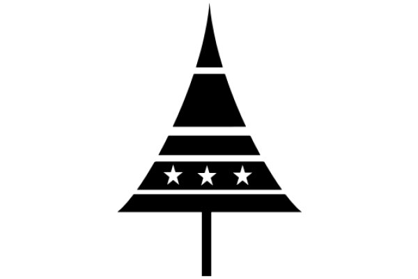 Simplistic Tree Icon with Stars