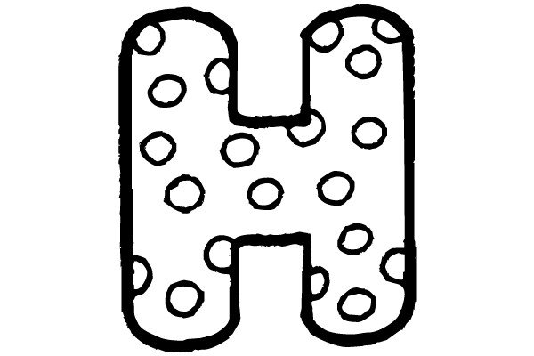 Polka-Dot 'H' Coloring Page