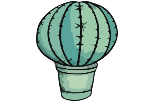 A Pixelated Illustration of a Cactus in a Pot