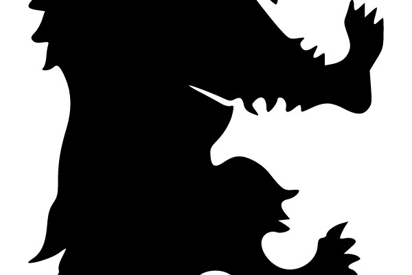 Silhouette of a Bear in a Dynamic Pose