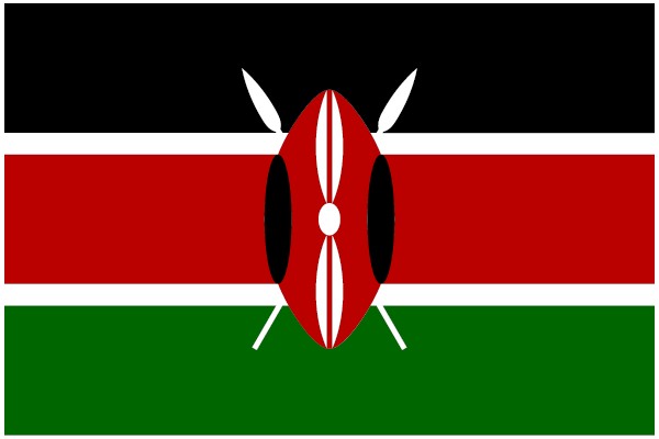 Vibrant Flag of Kenya with a Stylized Symbol