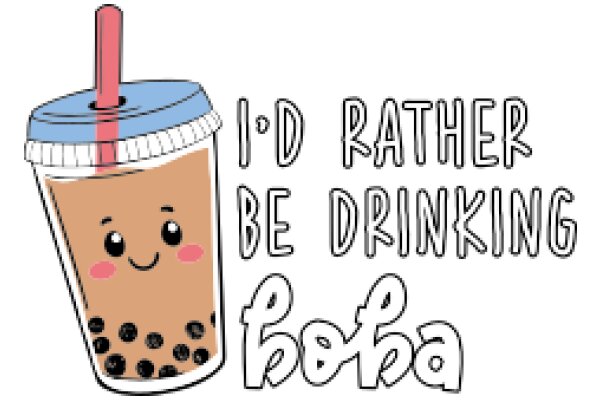 A Whimsical Drink Advertisement: A Delightful Boba Drink with a Cute Character, Promising a Refreshing Break from Drinking!