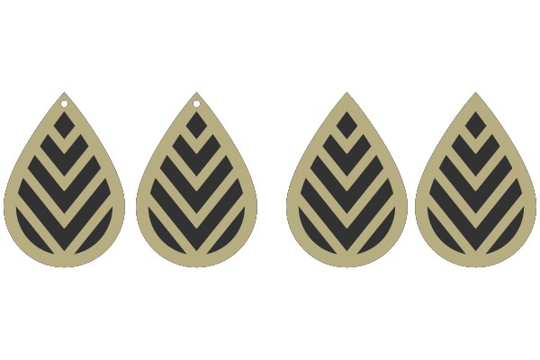 Five Chevron Badges in Military Style