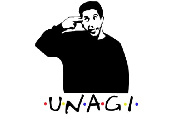 UNAGI: A Silhouette of a Man with a Humorous Expression and the Word 'UNAGI' Below Him