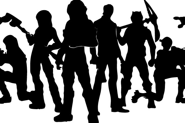 Silhouette of Soldiers in Action