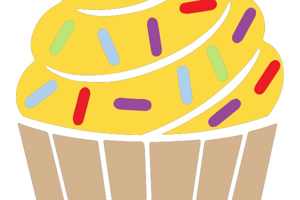 Colorful Cupcake with Sprinkles and a Cone Shape