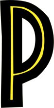 Simplistic Letter 'P' with a Yellow Outline