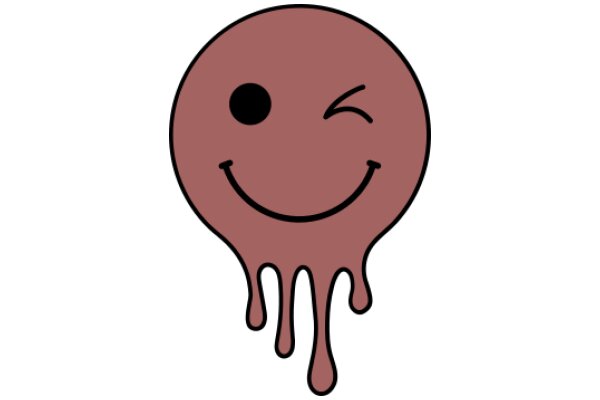 A Warm Smile: A Cartoon Illustration of a Red Emoji with a Chocolate Drip