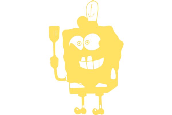 A Yellow SpongeBob SquarePants Character Holding a Spatula and a Shovel
