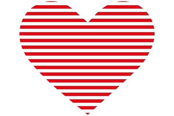 Red and White Striped Heart