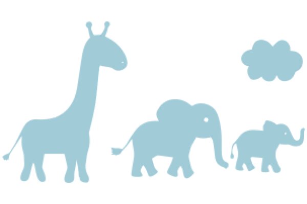 A Gentle Stroll: A Family of Blue Animals in a White World