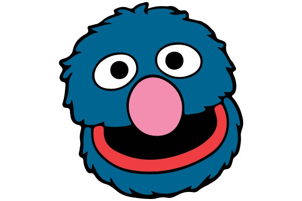 Joyful Blue Monster Face