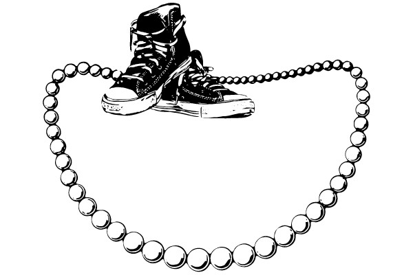 Chained Sneakers and Bead Necklace