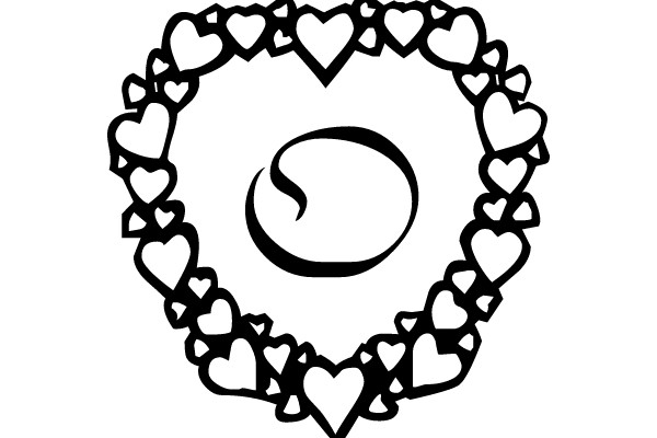 Heart-Shaped Yin-Yang with Surrounding Hearts