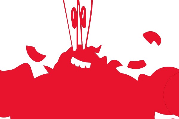 Red Splash with White Ears