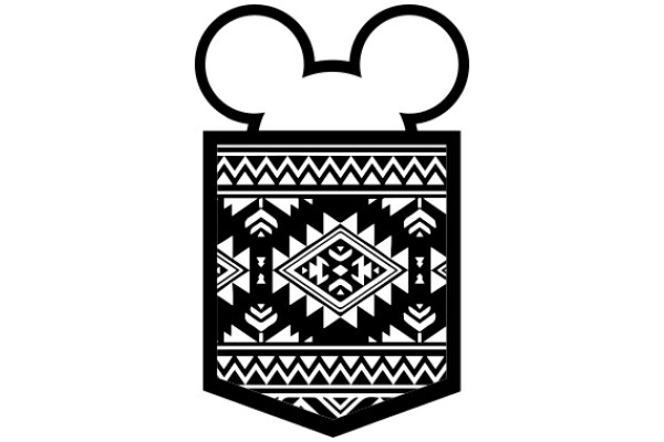 Stylized Mickey Mouse Ear Design with Pattern