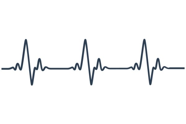 Simplistic ECG Line Graph on a White Background