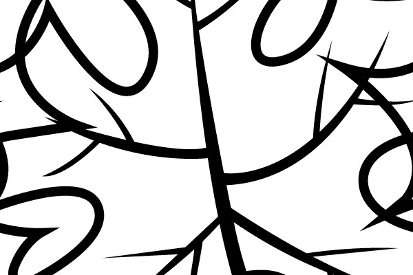 Stylized Maple Leaf with a Curved Stem