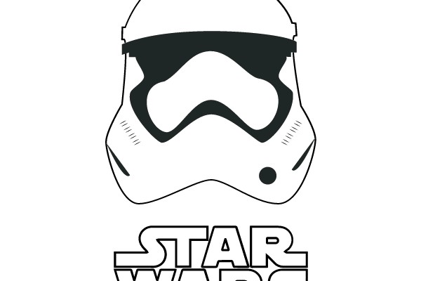 Star Wars: Stormtrooper Helmet Coloring Page
