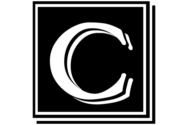 The letter C in a white font on a black background, enclosed within a white border.