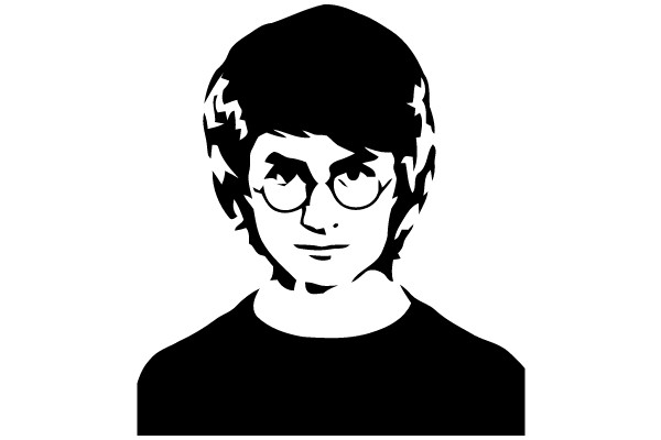 Portrait of a Young Person with Dark Hair and Glasses.