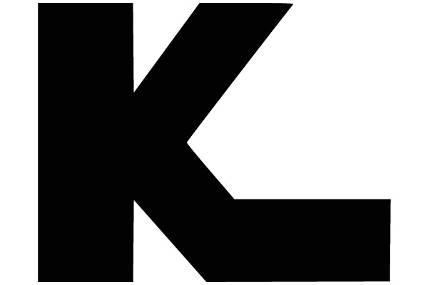 Black Letter K on White Background