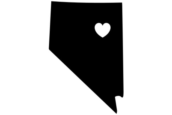 Silhouette of a Heart on a State Outline