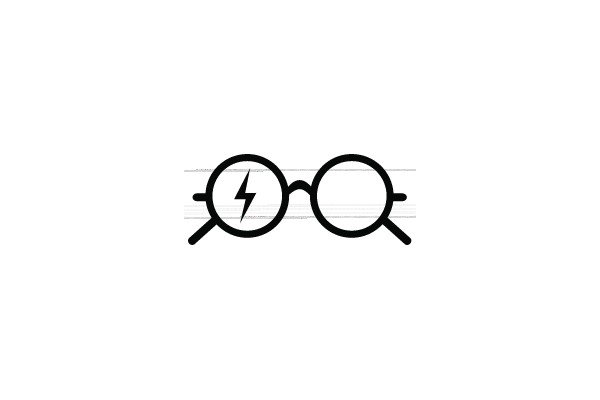 Glasses with Lightning Bolt in Lens