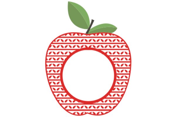 Vibrant Apple with a Red Ring, Illustrated in a Stylized Manner.