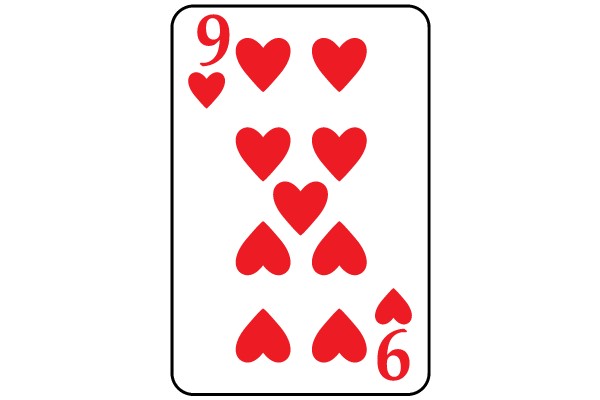 Nine of Hearts Playing Card